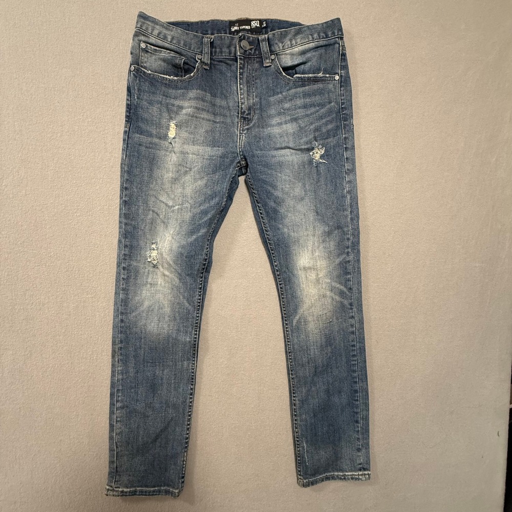 RSQ Seattle Denim Skinny Tapered Distressed Jeans Men‎ 30x32